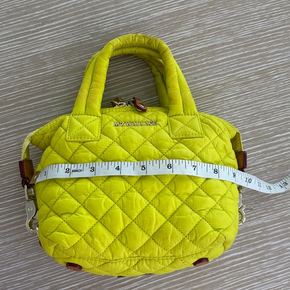 MZ Wallace Micro Sutton Tote Neon Yellow Quilted Mini Tote -Read- - Picture 6 of 16